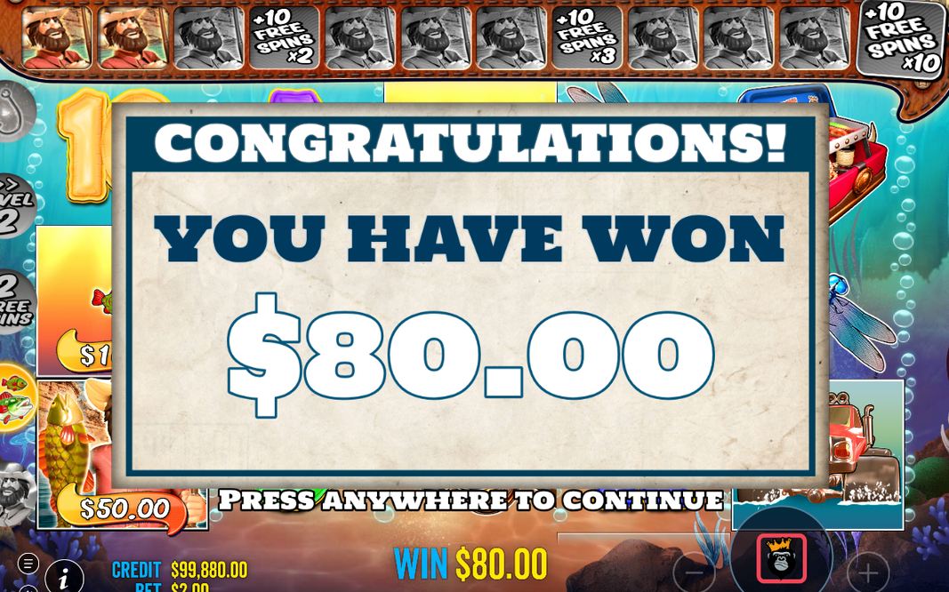 Win total shown at the end of the round