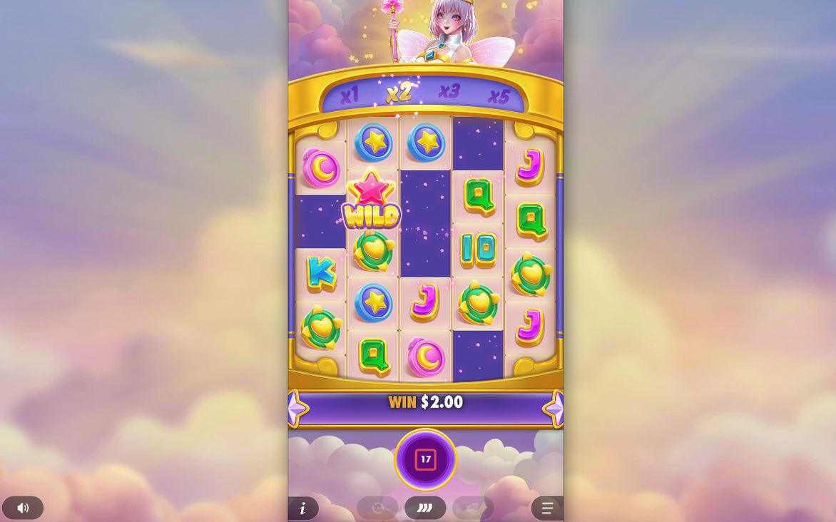 Base game tumble with Gold Symbols on reels 2 to 4
